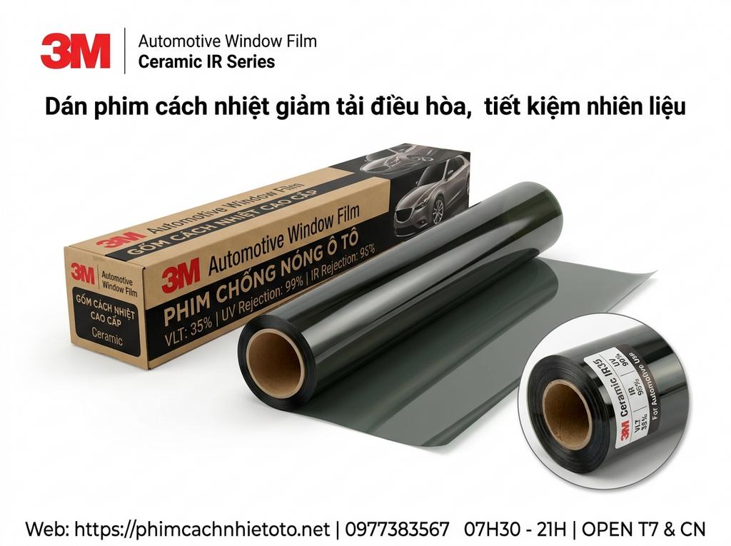 Dán phim cách nhiệt giảm tải điều hòa, tiết kiệm nhiên liệu