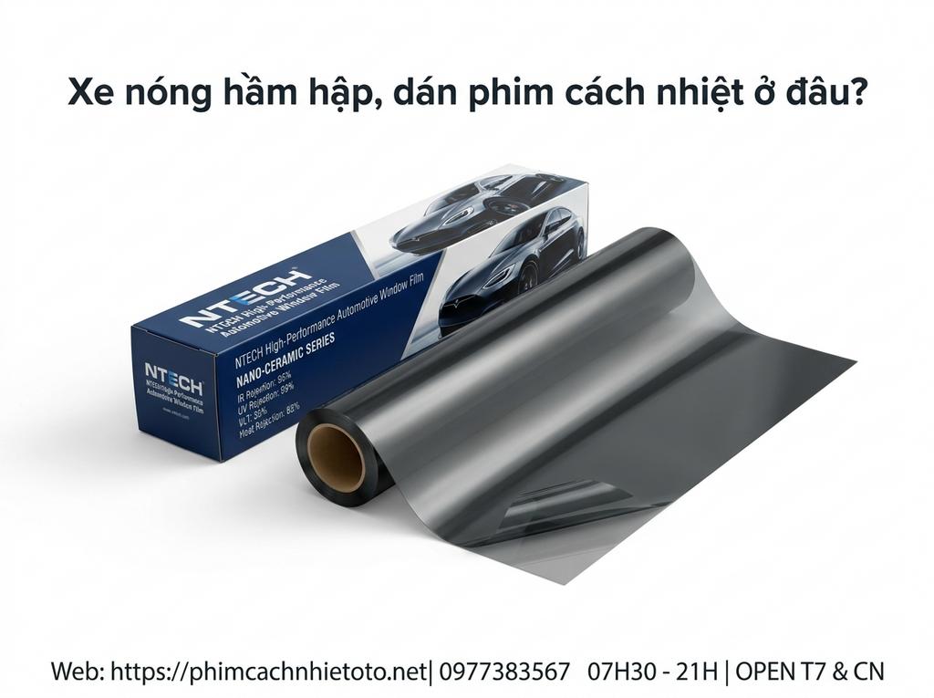Xe nóng hầm hập, dán phim cách nhiệt ở đâu?