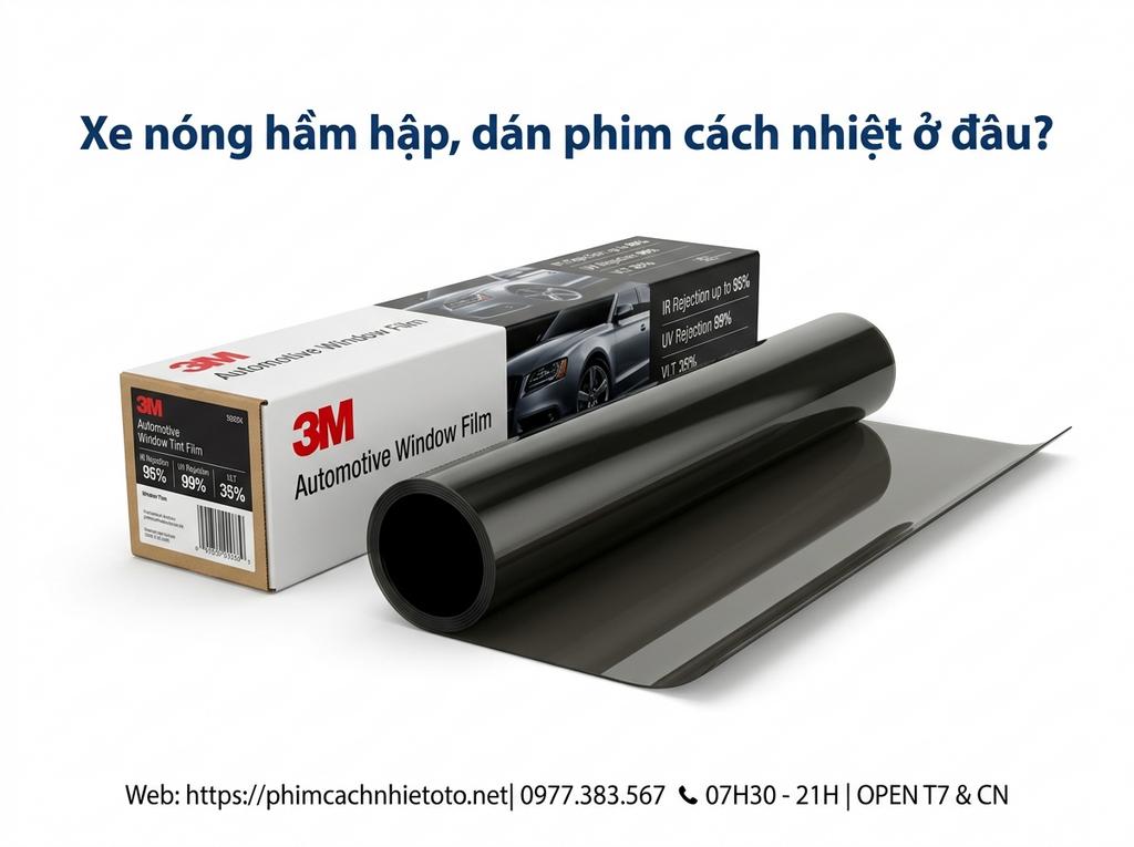 Xe nóng hầm hập, dán phim cách nhiệt ở đâu?