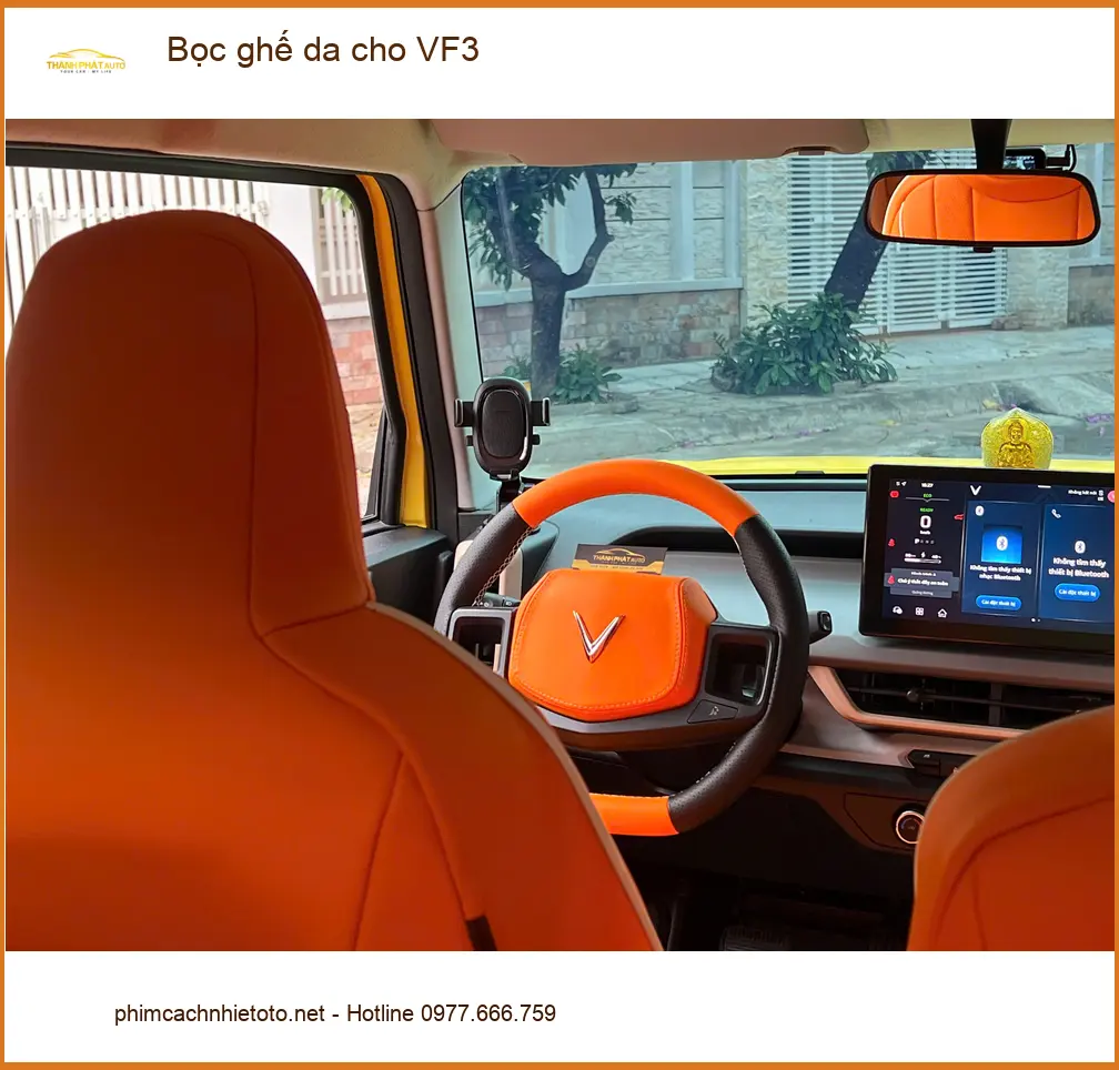 Anh Minh bọc ghế da cho VF3 tại Quận 3 để nâng tầm sang trọng, dễ dàng vệ sinh