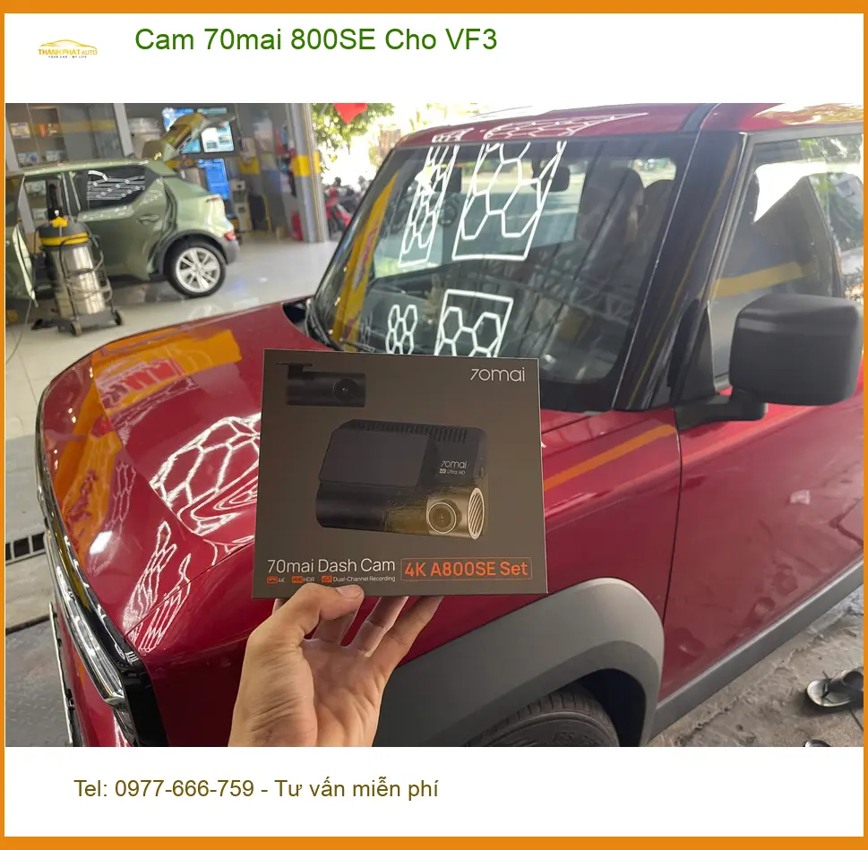 Anh Khang lắp camera 70mai 800SE cho VF3 tại Cần Giờ, đảm bảo an toàn.