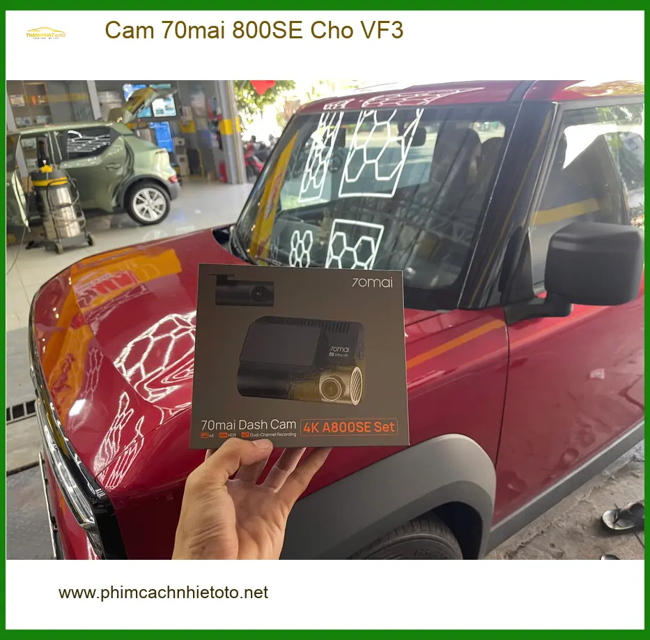 Anh Lâm lắp Cam 70mai 800SE cho VinFast VF3 tại Quận 9 ghi lại hành trình rõ nét