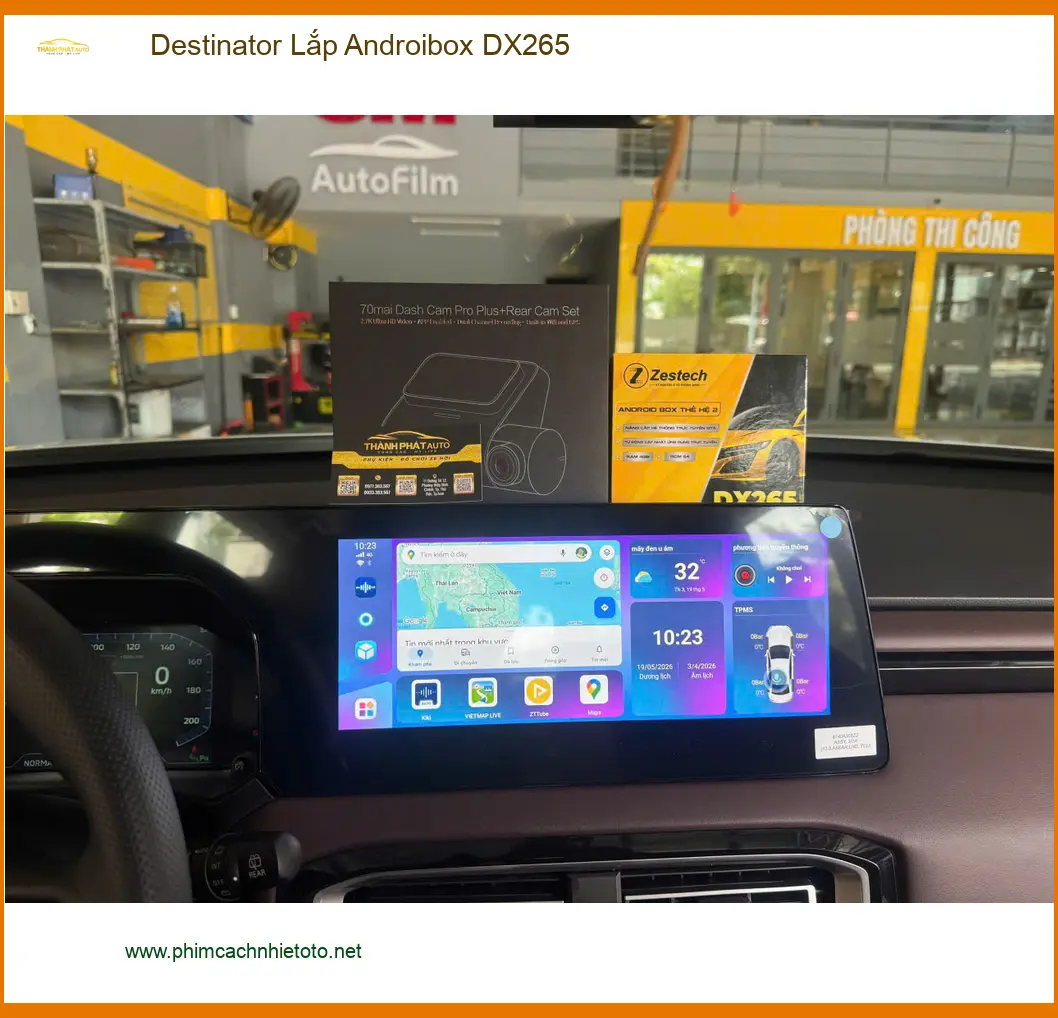 Chị Lan Anh gắn Destinator Androibox DX265 tại Gò Vấp cho Kia Carnival để giải trí ảnh thực tế 2
