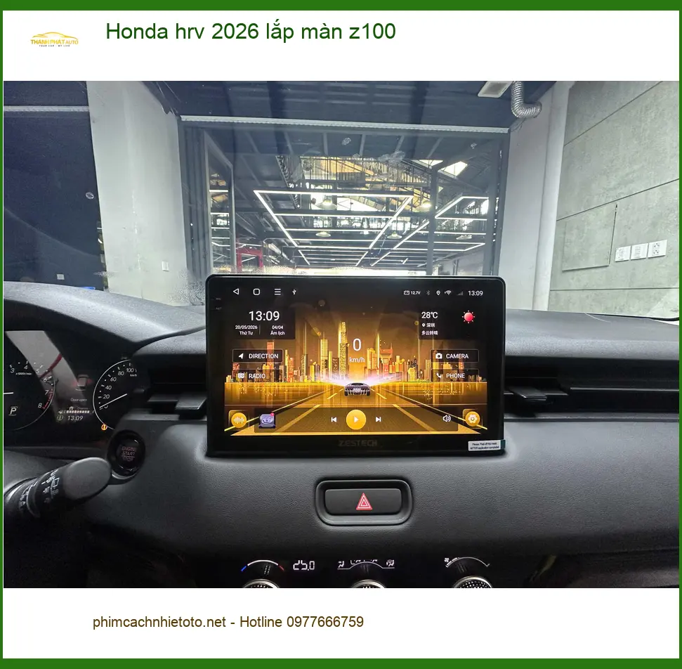 Chị Hà lắp màn hình Zestech Z100 cho Honda HRV 2026 tại Quận 8 để nâng tầm giải trí
