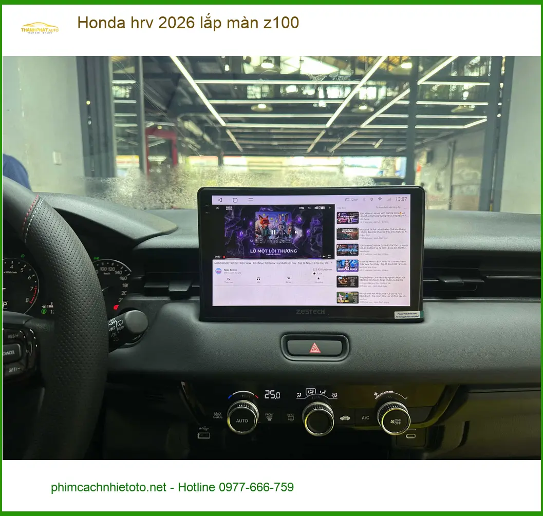 Anh Quân lắp màn Z100 cho Honda HR-V 2026 tại Quận 9 xem YouTube ảnh thực tế 3