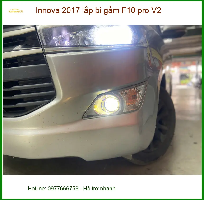 Anh Quang lắp bi gầm F10 pro V2 cho Innova 2017 để đi đêm an toàn hơn tại Quận 9