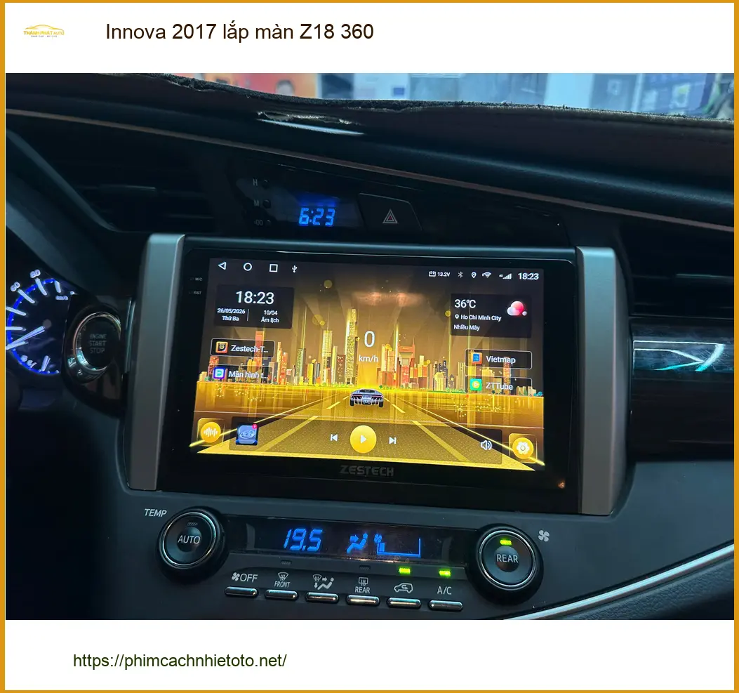Anh Quang lắp màn Z18 360 cho Innova 2017 tại Hóc Môn để lái xe an toàn hơn
