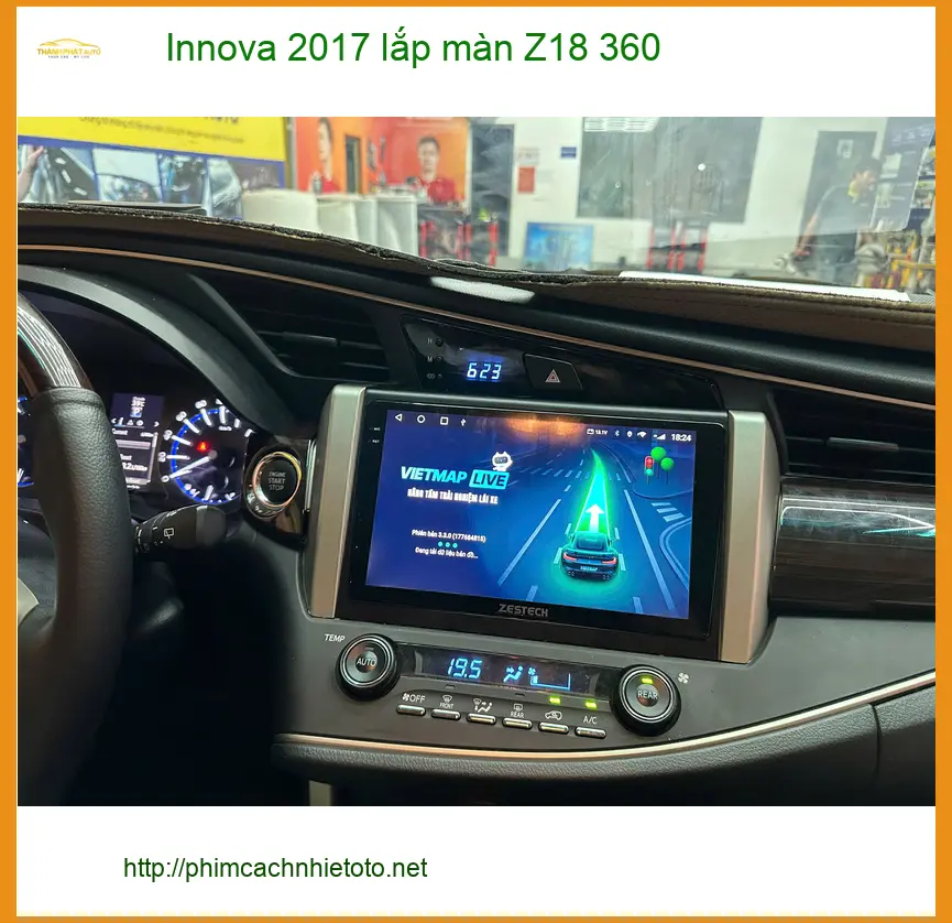 Anh Quang lắp màn Z18 360 cho Innova 2017 tại Hóc Môn để lái xe an toàn hơn ảnh thực tế 3