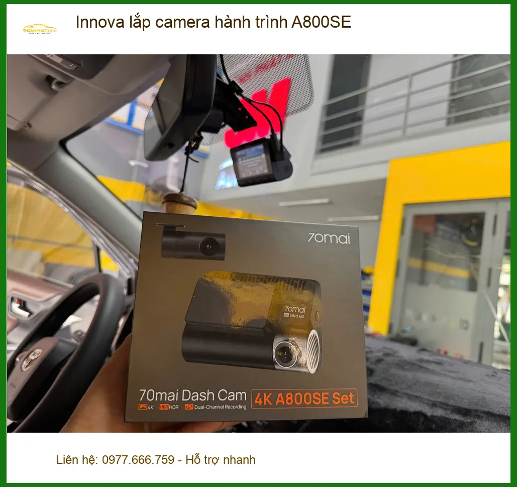 Chú Sâm lắp camera hành trình A800SE cho Innova ở Quận 9, cần bằng chứng va chạm ảnh thực tế 2