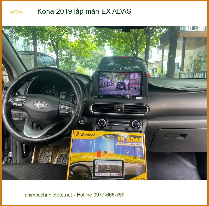 Chị Thảo lắp màn hình EX ADAS cho Kona 2019 tại Quận 2 nâng tầm trải nghiệm lái