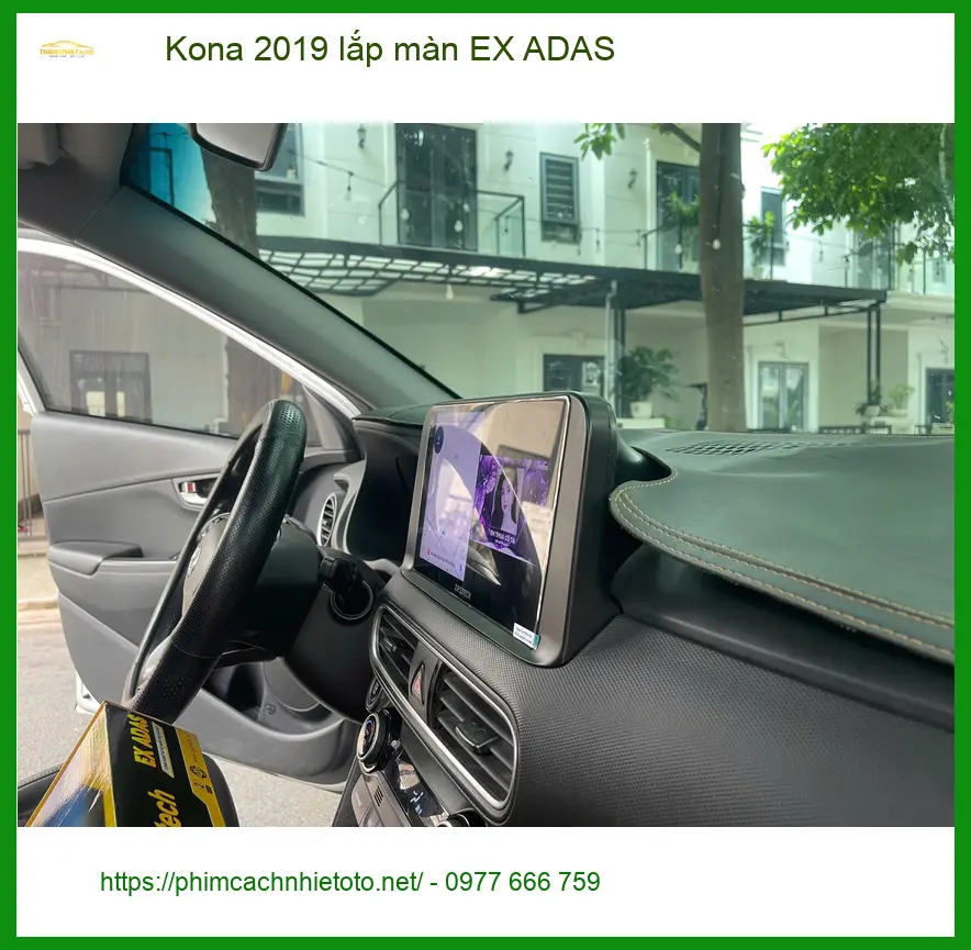 Chú Minh lắp màn EX ADAS Kona 2019 tại Quận 9, tăng cường an toàn. ảnh thực tế 2