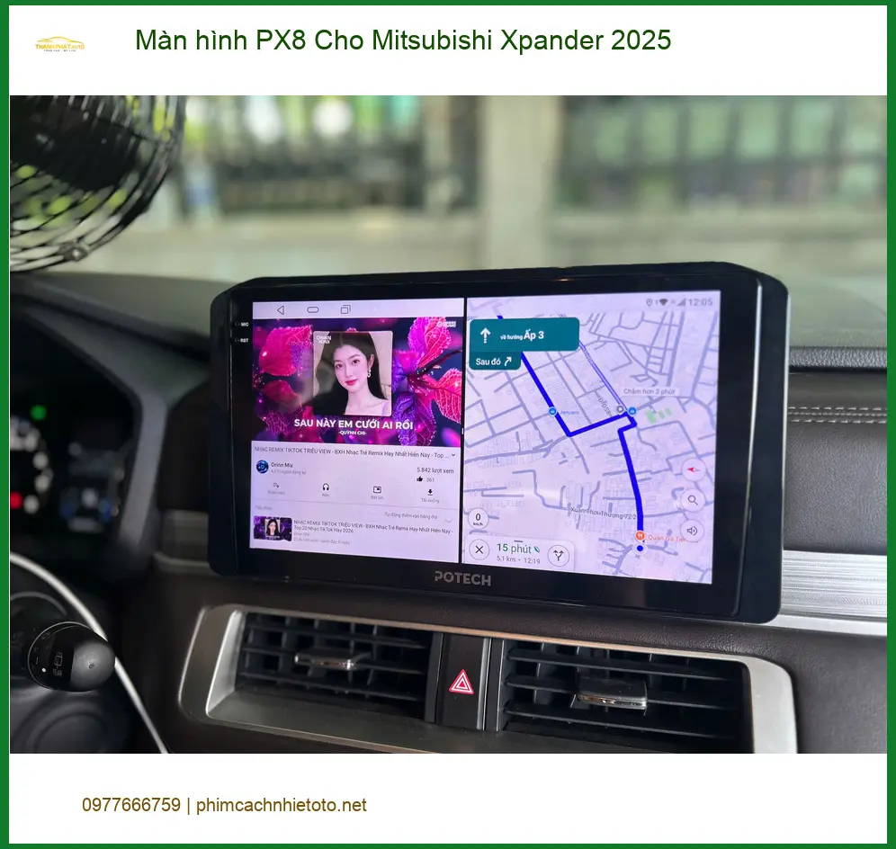 Anh Tấn lắp màn hình PX8 cho Mitsubishi Xpander 2025 tại Bình Chánh ảnh thực tế 3