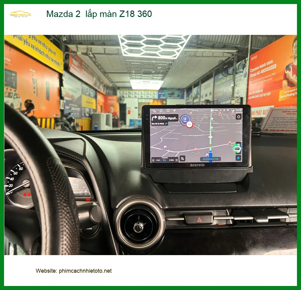 Chú Tấn lắp màn Z18 360 cho Mazda 2 để lái an toàn hơn tại Quận 9