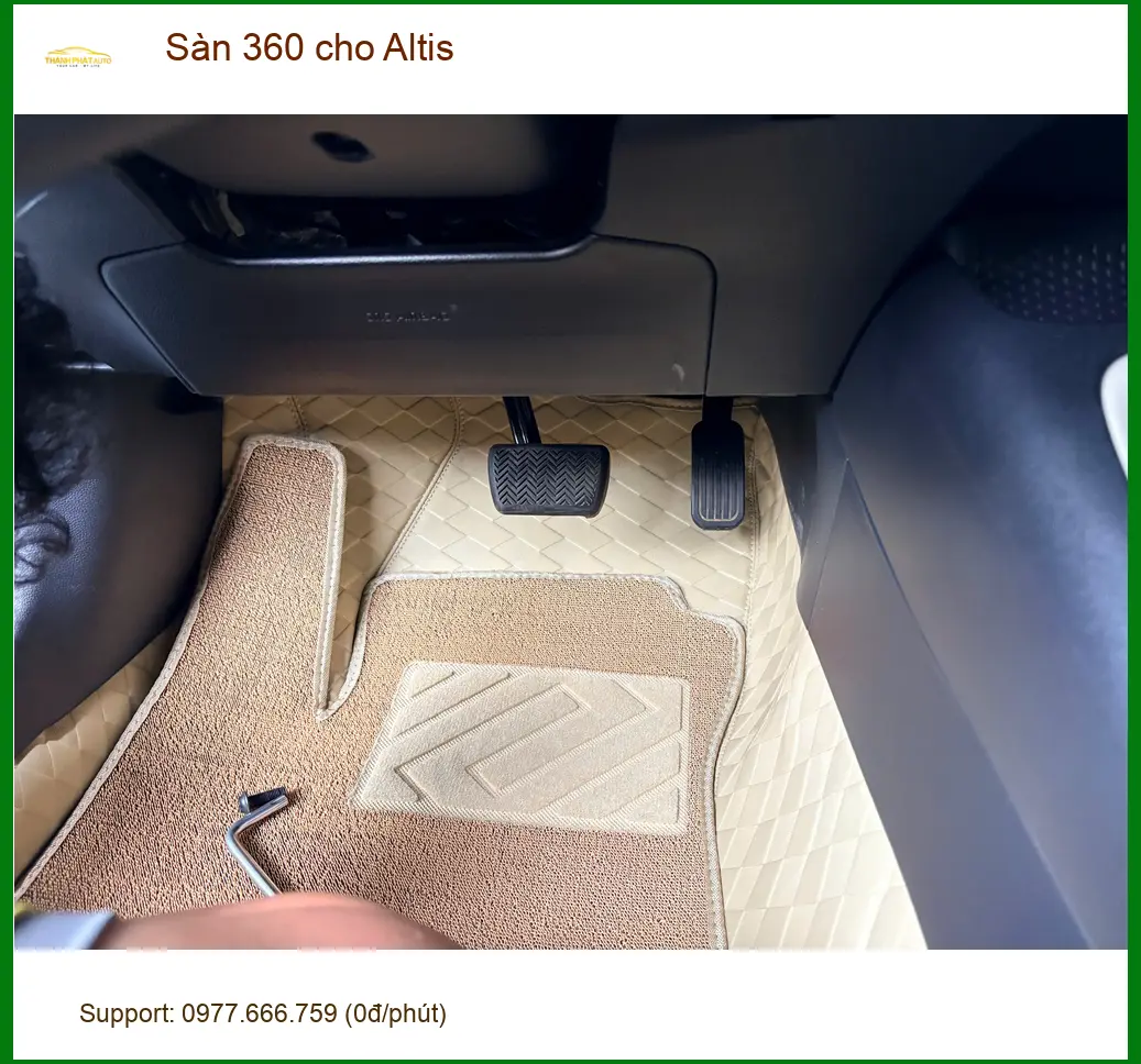 Chị Minh Thư lắp Sàn 360 cho Toyota Altis ở Thủ Đức vì thường xuyên chở trẻ nhỏ ảnh thực tế 2
