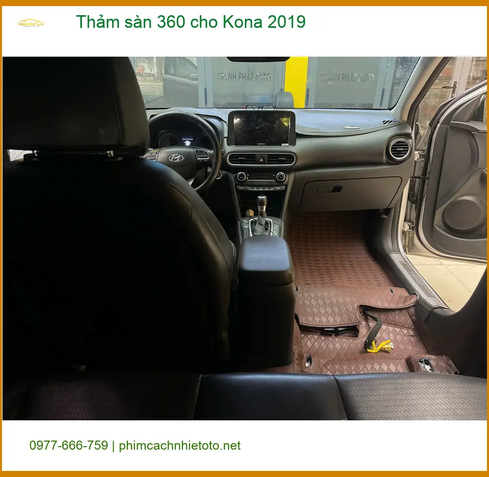 Anh Thành lắp thảm sàn 360 cho Kona 2019 tại Quận Thủ Đức để nội thất xe luôn sạch sẽ