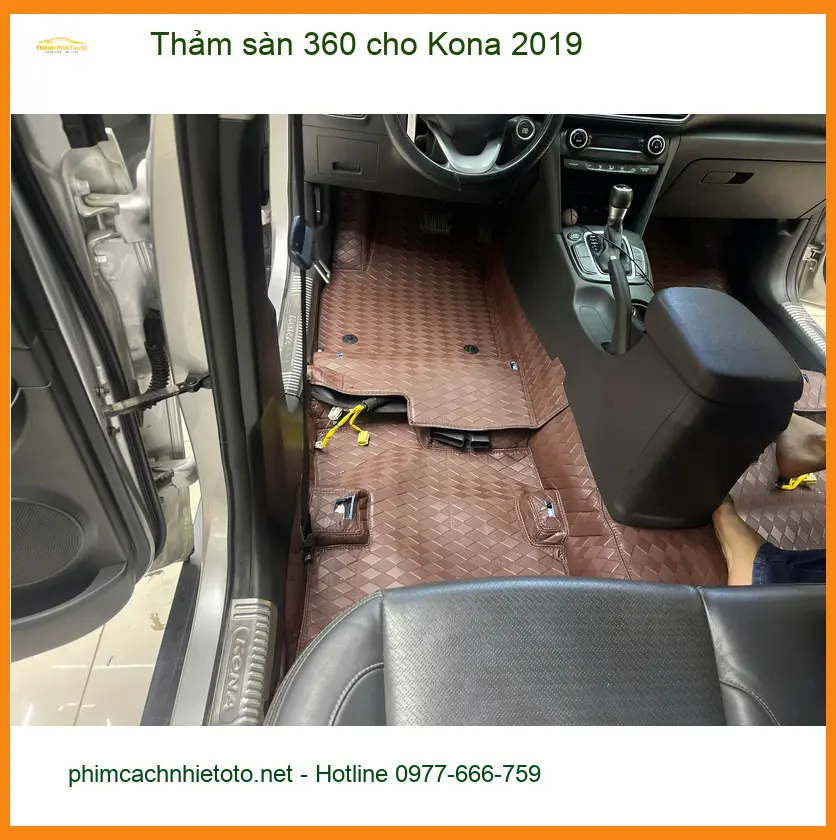 Anh Thành lắp thảm sàn 360 cho Kona 2019 tại Quận Thủ Đức để nội thất xe luôn sạch sẽ ảnh thực tế 3