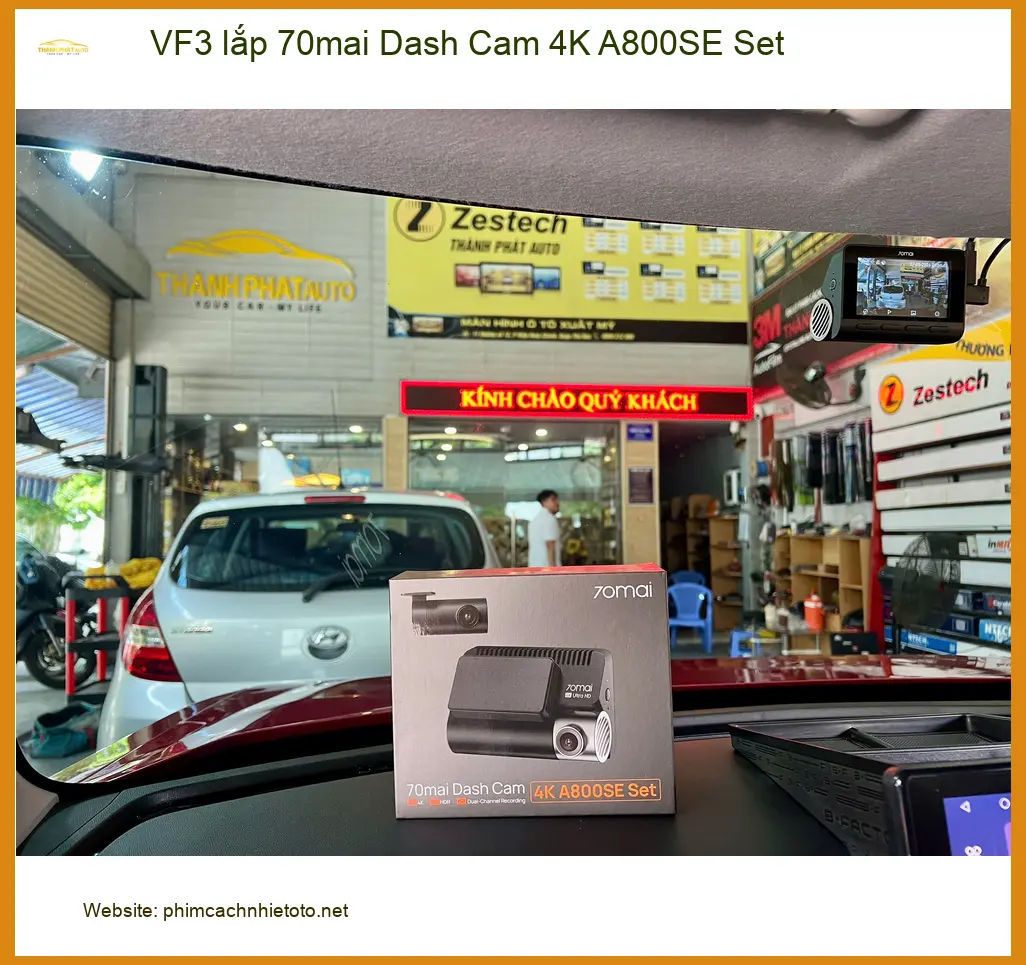 Anh Bách lắp 70mai Dash Cam 4K A800SE Set cho VinFast VF3 tại Quận 2 để an tâm lái xe ảnh thực tế 2