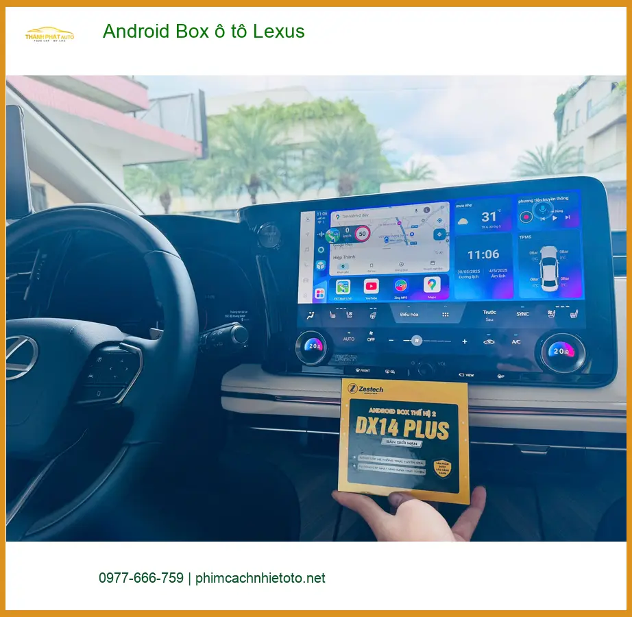 Anh Quang lắp Android Box ô tô Lexus tại Quận 9 để xem YouTube, bản đồ