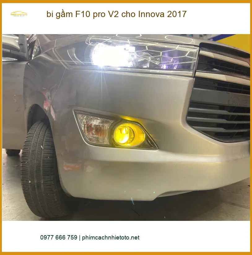 Anh Dũng lắp bi gầm F10 pro V2 cho Innova 2017 tại Quận 2 để cải thiện tầm nhìn ban đêm ảnh thực tế 2
