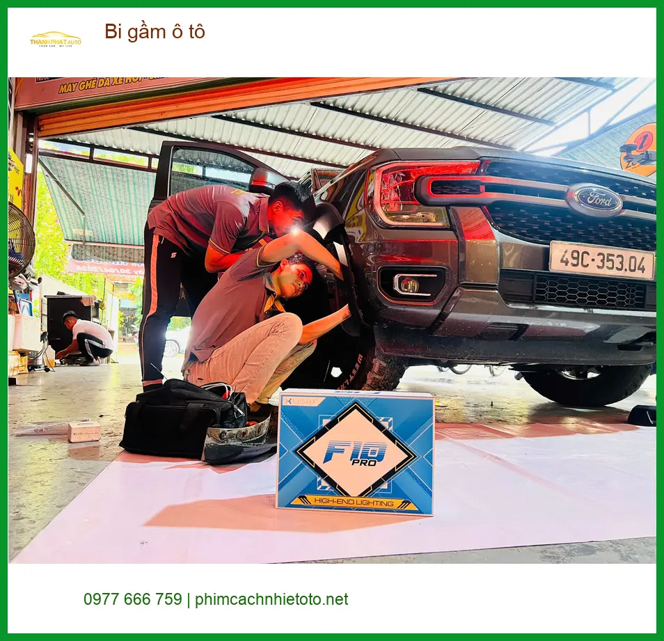 Chị Thảo độ bi gầm ô tô cho Hyundai Kona tại Quận 9 tăng sáng an toàn ảnh thực tế 3