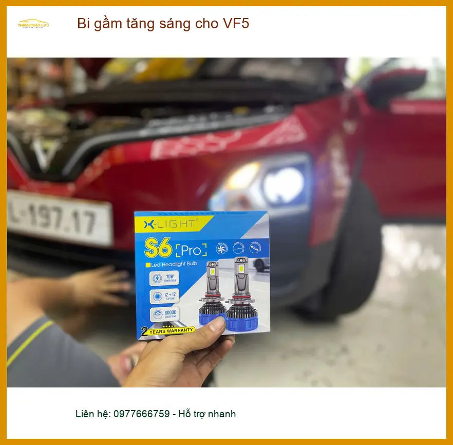 Anh Huy nâng cấp bi gầm tăng sáng cho VinFast VF5 tại Quận Tân Phú để cải thiện tầm nhìn ảnh thực tế 2