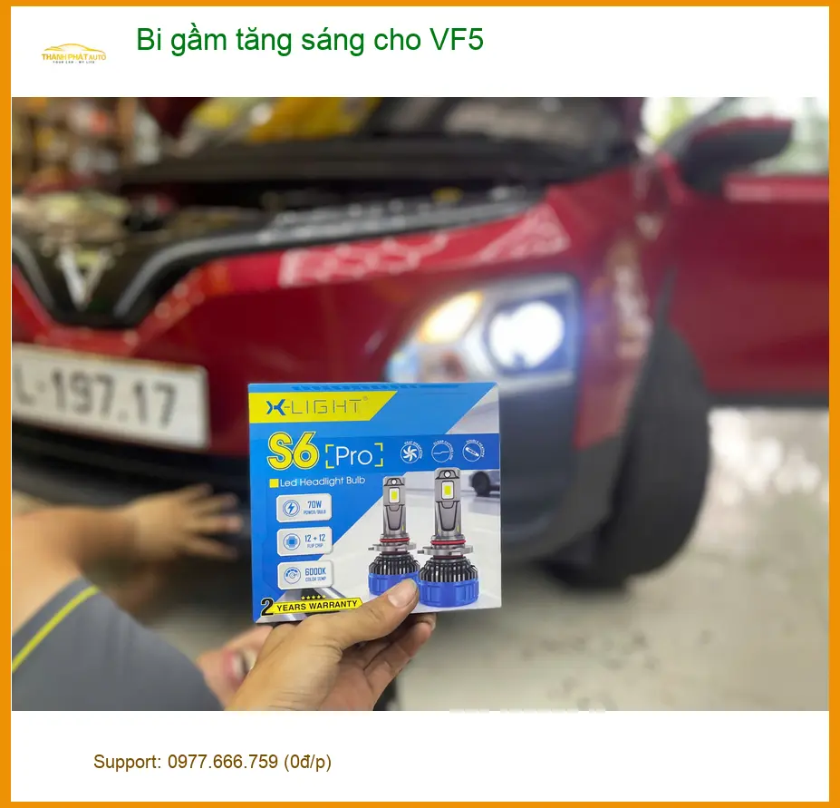 Anh Nhật nâng cấp bi gầm tăng sáng cho VinFast VF5 tại Quận Bình Tân ảnh thực tế 3