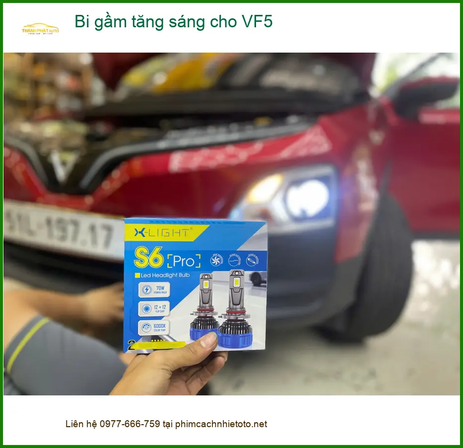Anh Khang độ bi gầm tăng sáng cho VinFast VF5 tại Thủ Đức vì đèn zin yếu ảnh thực tế 2