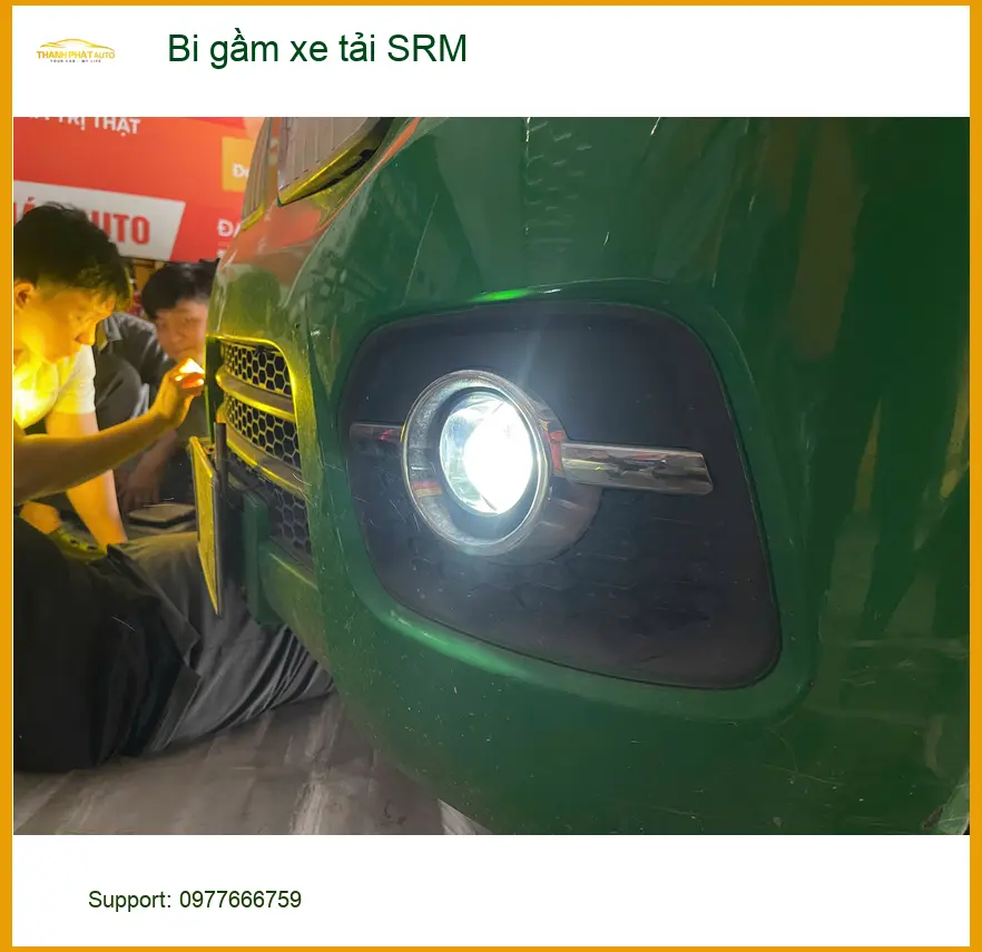 Anh Quang lắp bi gầm xe tải SRM tại Cần Giờ vì đèn zin quá yếu ảnh thực tế 3