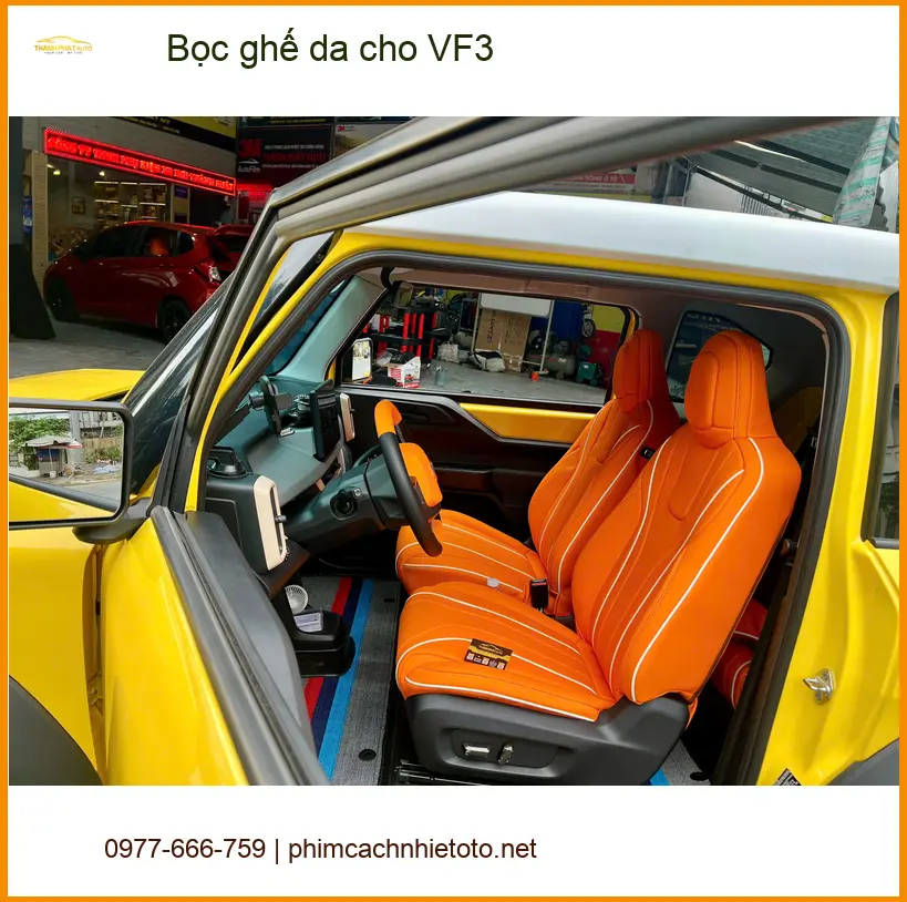 Cô Nga bọc ghế da cho VinFast VF3 tại Quận 5 vì nội thất xe cũ đã xuống cấp ảnh thực tế 2
