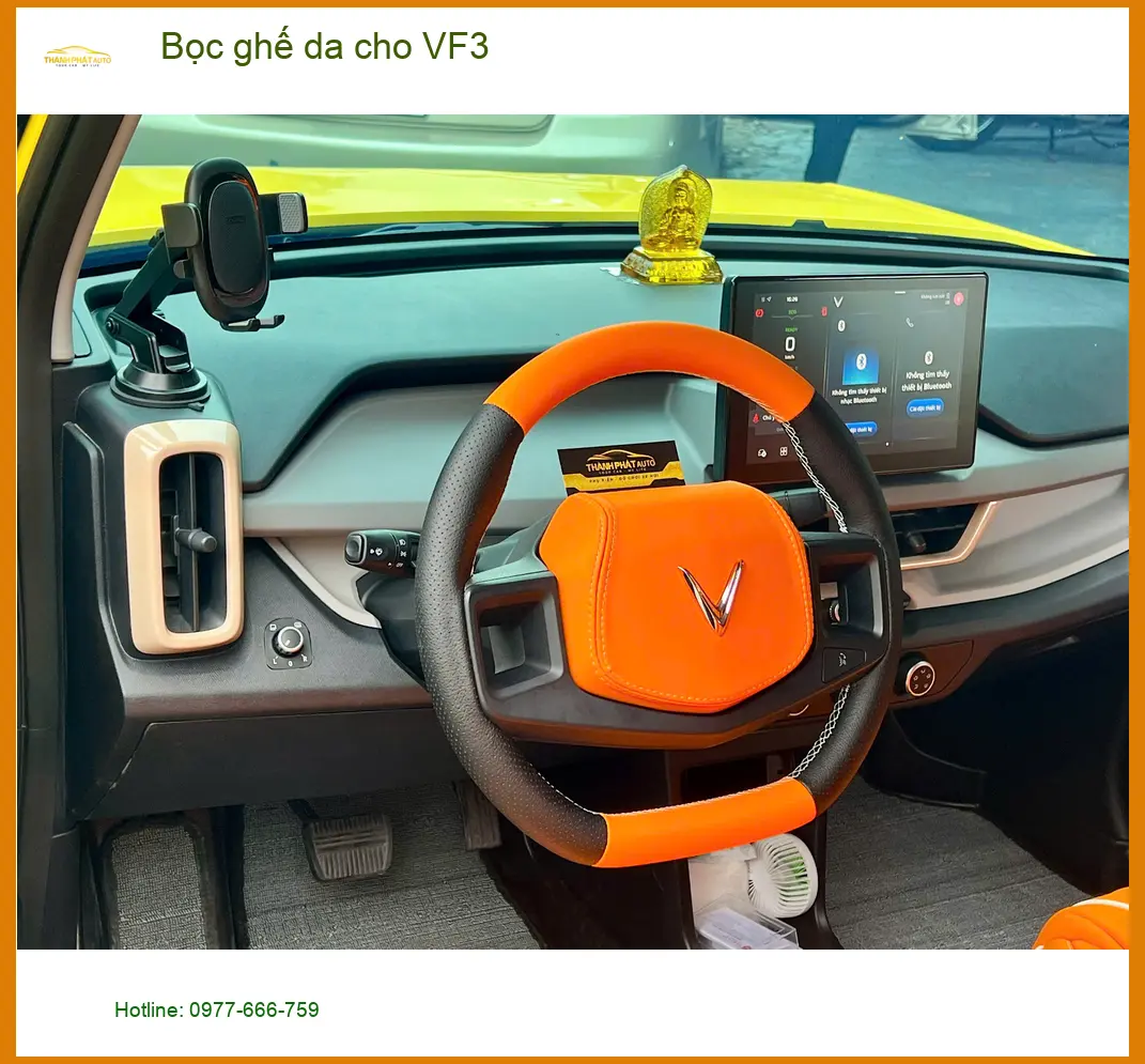 Chú Phi bọc ghế da cho VinFast VF3 Quận 6 để nội thất xe luôn sạch đẹp