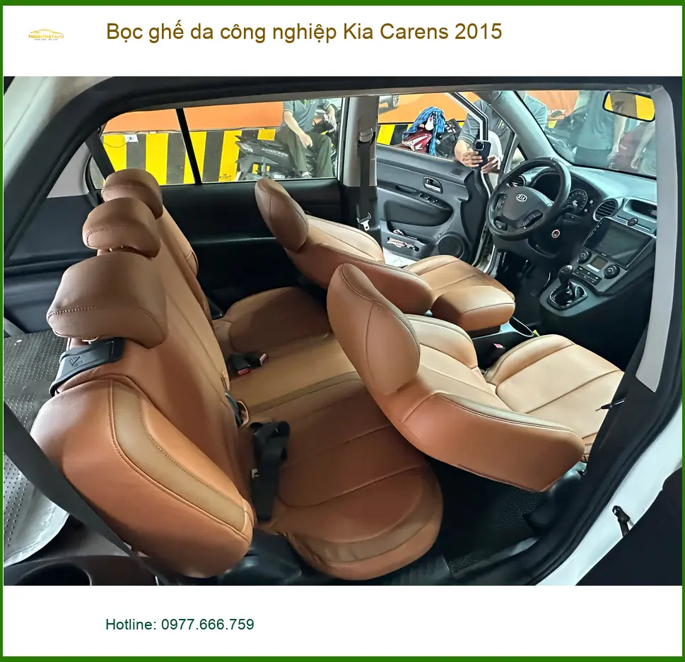 Anh Khang bọc ghế da công nghiệp Kia Carens 2015 Gò Vấp để nội thất sạch đẹp ảnh thực tế 2