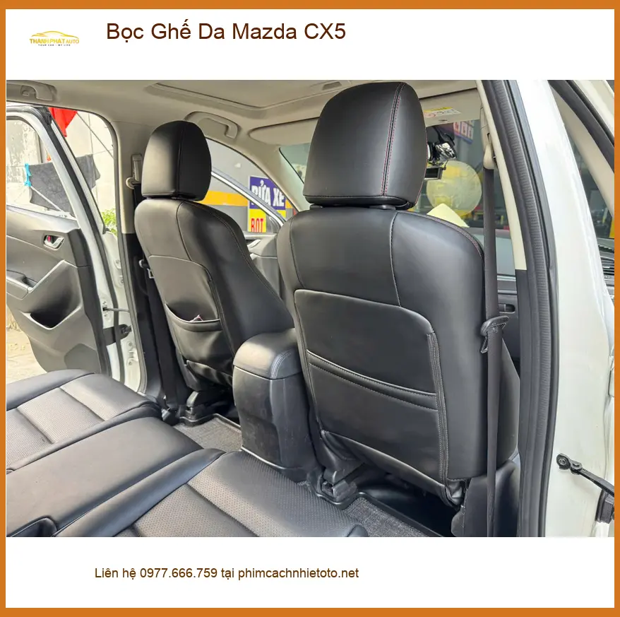 Chị Diệu bọc ghế da Mazda CX5 tại Quận Tân Bình để làm mới không gian xe