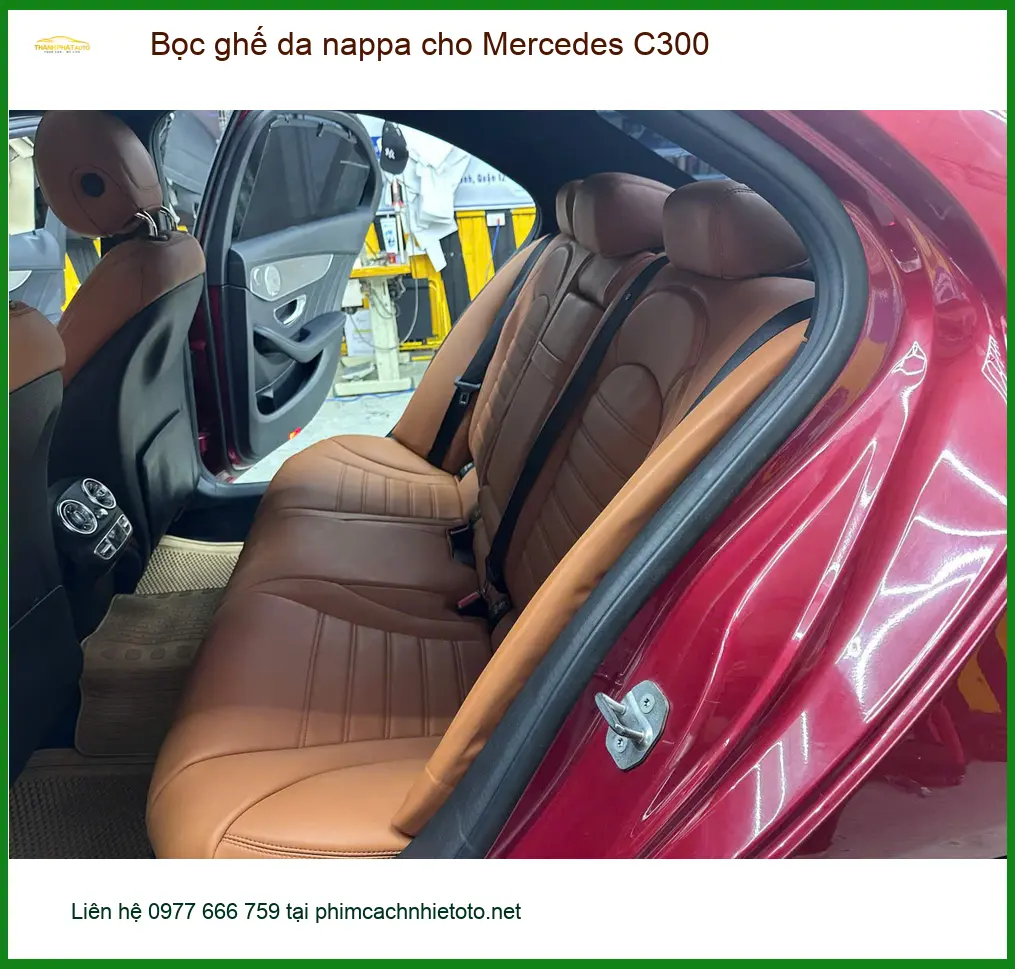 Bác Cường bọc ghế da Nappa Mercedes C300 Quận 5 nâng cấp nội thất xe sang ảnh thực tế 2