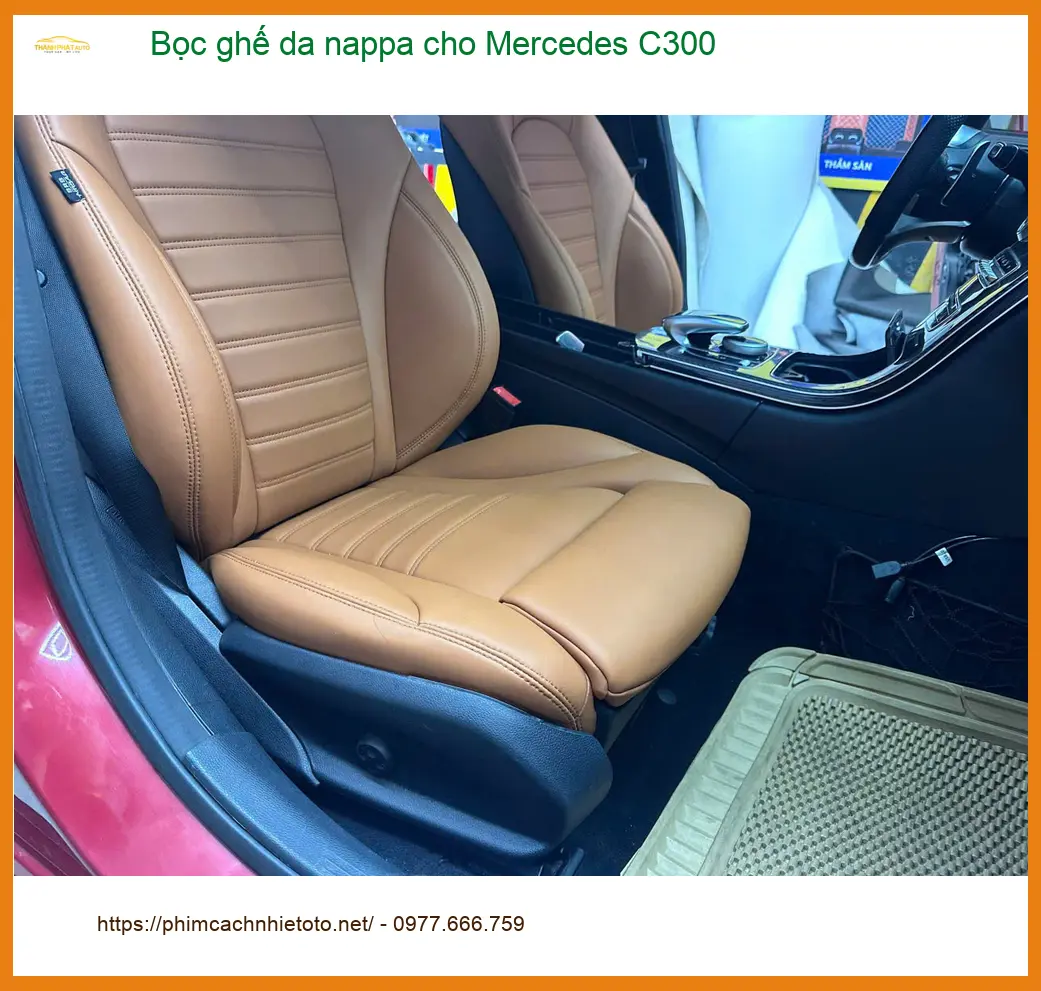 Bác Cường bọc ghế da Nappa Mercedes C300 Quận 5 nâng cấp nội thất xe sang ảnh thực tế 4