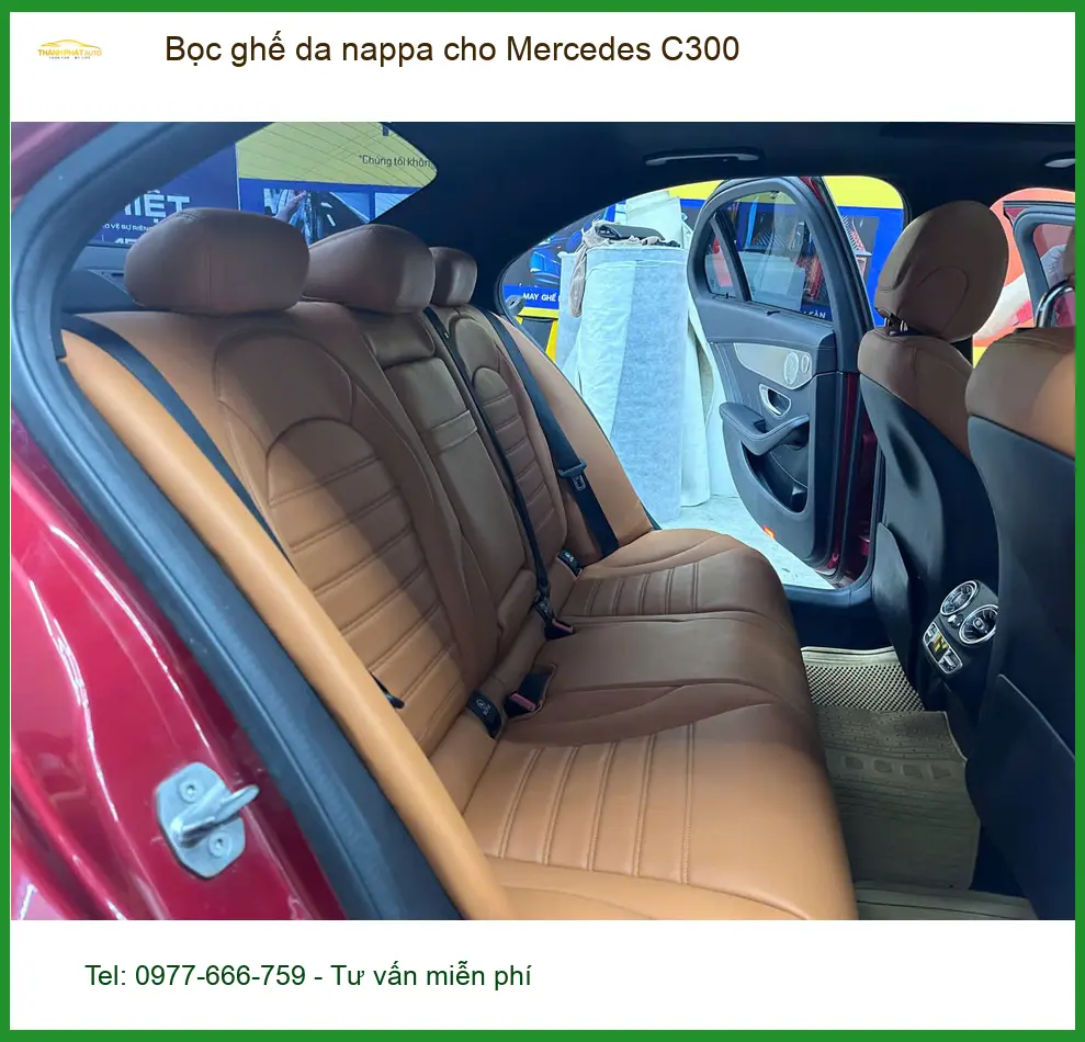 Anh Khải bọc ghế da nappa cho Mercedes C300 tại Quận 10 để nâng cấp không gian xe