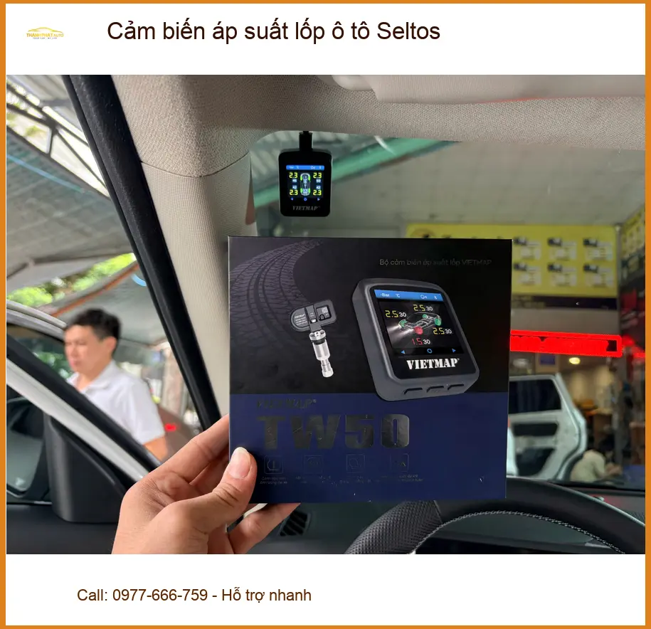 Anh Quang lắp cảm biến áp suất lốp ô tô Seltos tại Quận Thủ Đức để an tâm di chuyển ảnh thực tế 2