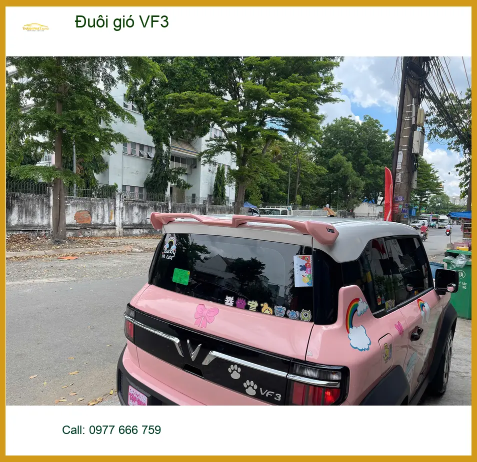 Anh Gia Bảo lắp đuôi gió VinFast VF3 tại Quận Nhà Bè tăng vẻ cá tính ảnh thực tế 3