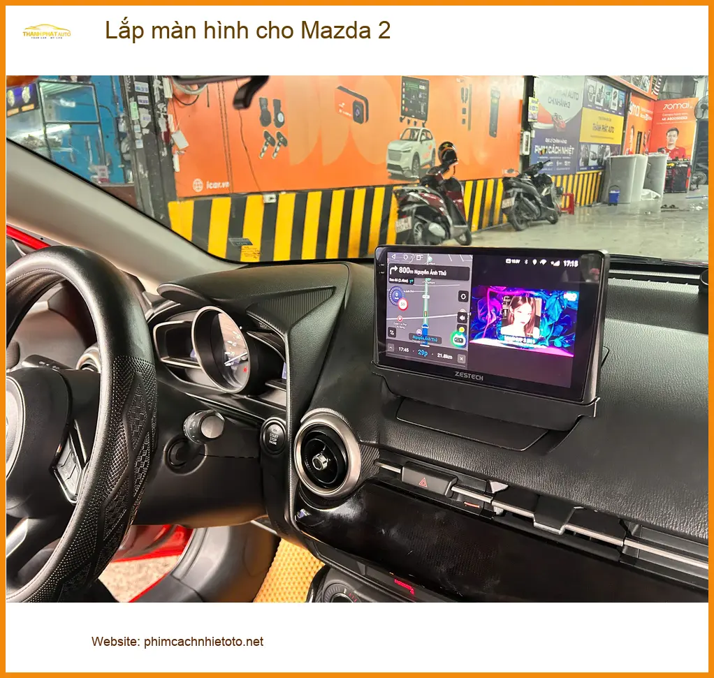 Anh Khang lắp màn hình Android cho Mazda 2 tại Hóc Môn vì màn zin cũ không đủ tính năng ảnh thực tế 3