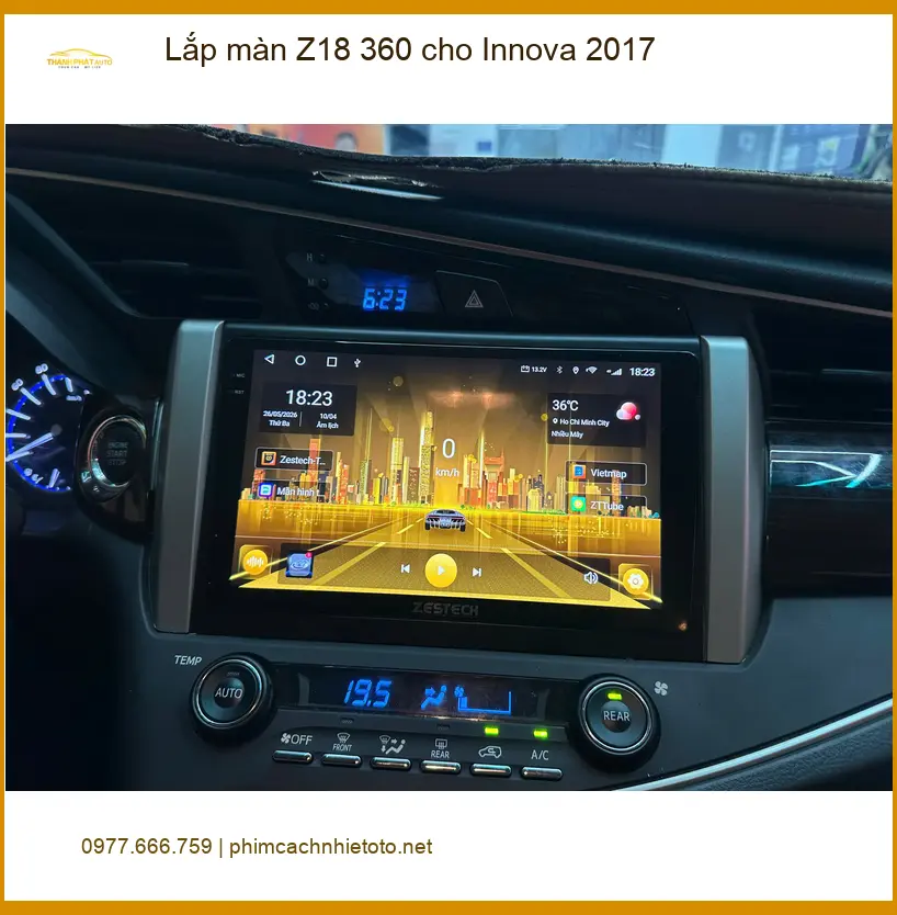 Chú Hùng lắp màn Z18 360 cho Innova 2017 tại Quận 9 ảnh thực tế 2