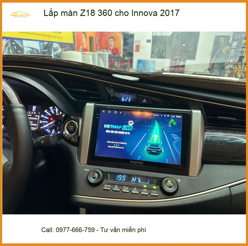 Anh Khôi lắp màn Z18 360 cho Innova 2017 Quận Thủ Đức để dễ dàng quan sát khi đỗ xe ảnh thực tế 2