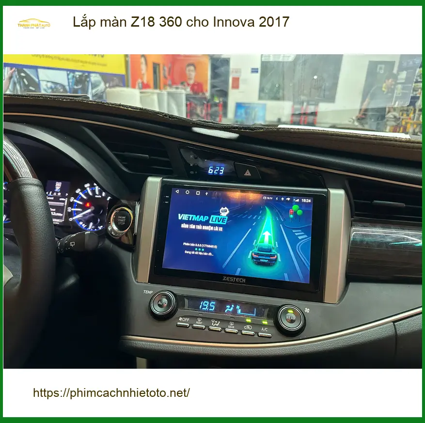 Anh Khải lắp màn Z18 360 cho Innova 2017 tại Nhà Bè, lái xe an toàn ảnh thực tế 2