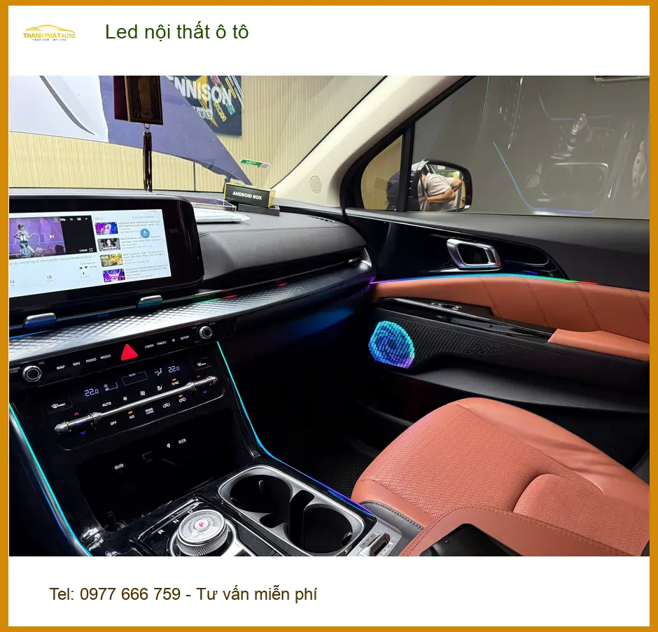 Anh Minh độ Led nội thất ô tô Hyundai Santa Fe tại Hóc Môn để khoang xe thêm sang trọng ảnh thực tế 3