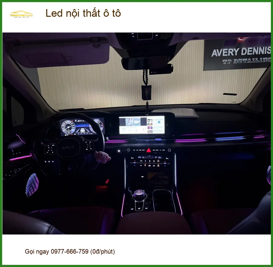 Anh Minh độ Led nội thất ô tô Hyundai Santa Fe tại Hóc Môn để khoang xe thêm sang trọng ảnh thực tế 5