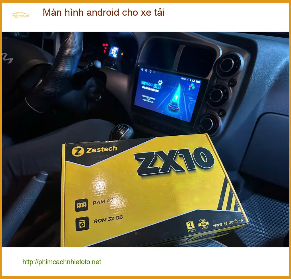 Anh Khải lắp màn hình Android xe tải Fuso tại Quận 2 để có bản đồ và giải trí. ảnh thực tế 2