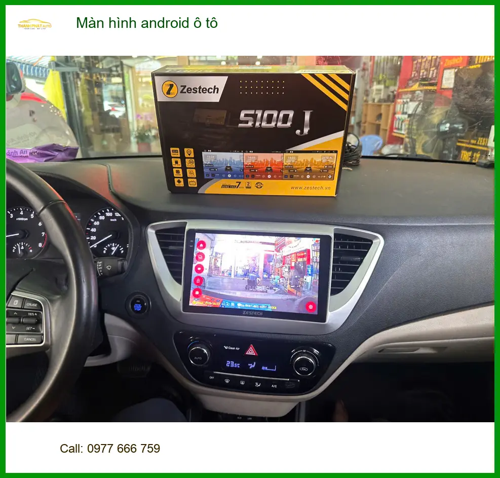 Bác Cường nâng cấp màn hình Android ô tô cho Hyundai Accent tại Quận 12