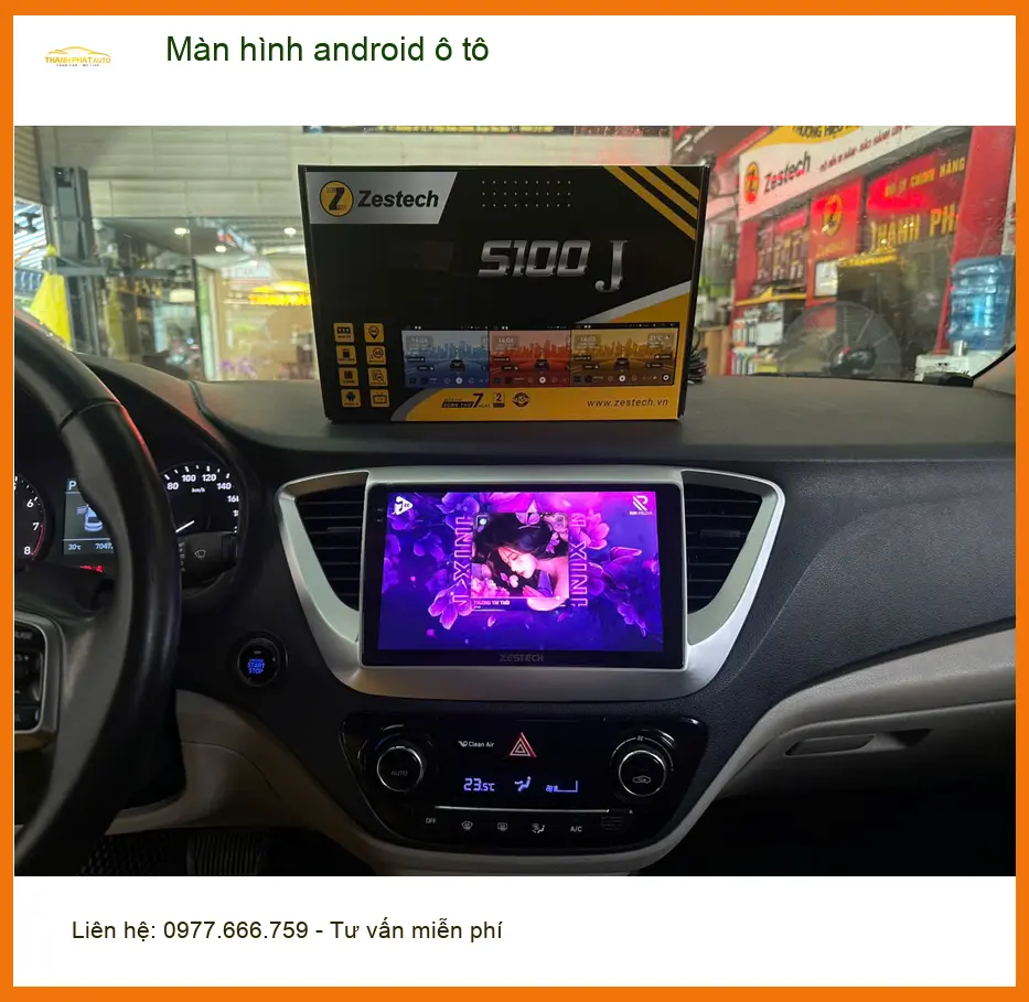Anh Khải lắp màn hình android ô tô Hyundai Accent tại Quận 2 để nâng cấp tiện ích giải trí