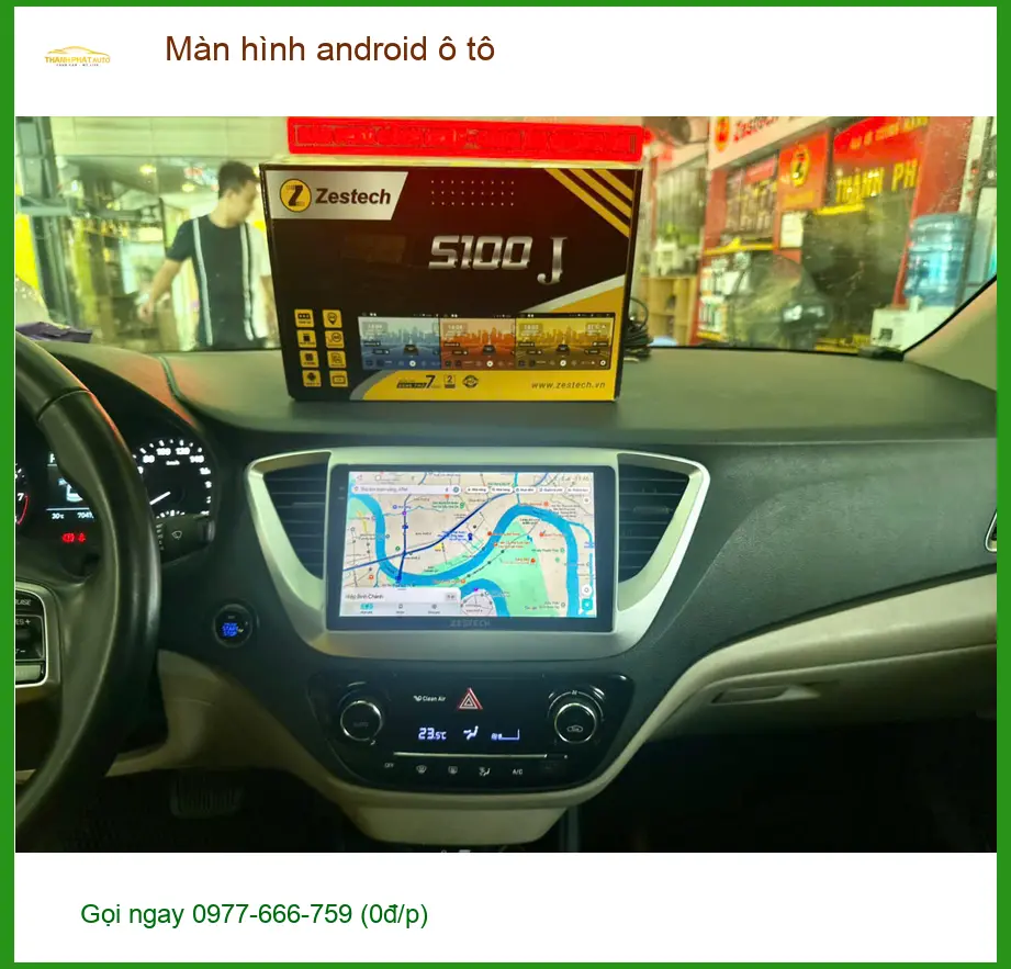 Anh Khải lắp màn hình android ô tô Hyundai Accent tại Quận 2 để nâng cấp tiện ích giải trí ảnh thực tế 2