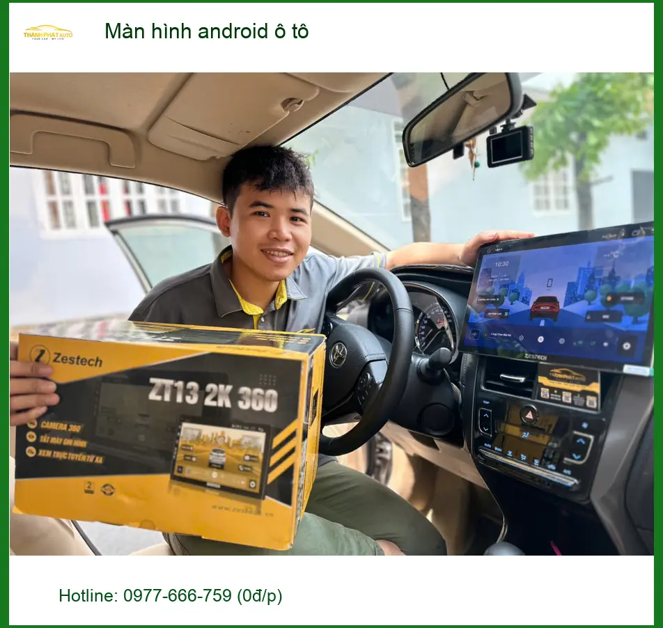 Chị Thảo lắp màn hình Android ô tô Hyundai Accent tại Hóc Môn ảnh thực tế 5