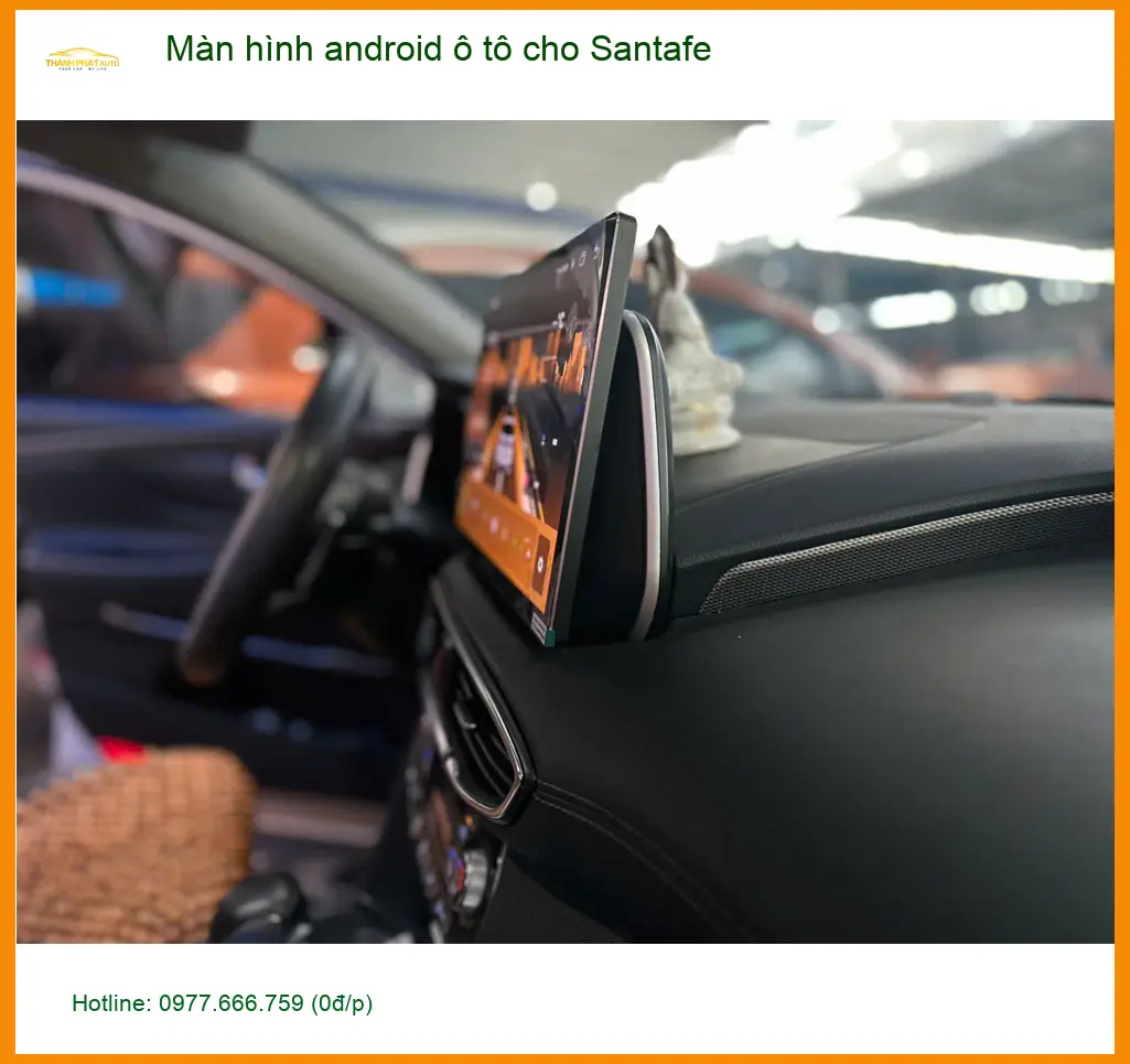 Chị Linh lắp màn hình Android ô tô cho Santafe tại Quận 5 vì màn zin không có định vị