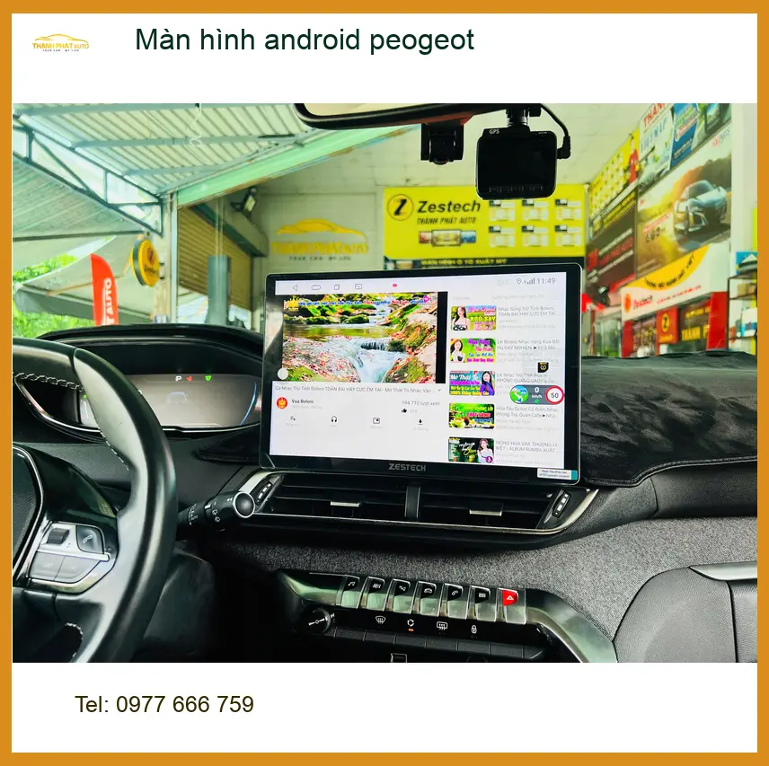Chị Thanh lắp màn hình Android Peugeot 5008 tại Hóc Môn để có thêm tính năng giải trí